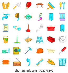 Repair tool icons set. Cartoon style of 36 repair tool vector icons for web isolated on white background