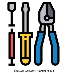REPAIR TOOL LINE COLOR ICON VECTOR