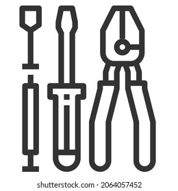 REPARATUR TOOL LINIE ICON VEKTOR .