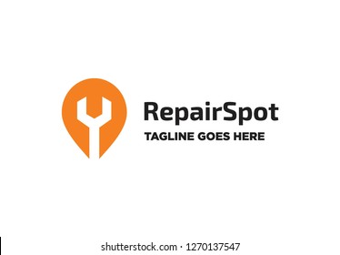 Repair Tool Pin Spot Location Logo Stock Vector (Royalty Free ...