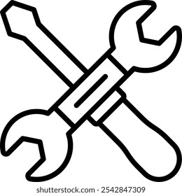 Repair Tool wrench line icon