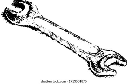 a repair tool.a key for a male plumber. vector image on a white background.