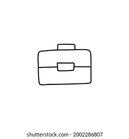 repair toolbox icon in flat black line style, isolated on white background