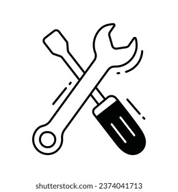 Repair tools doodle Icon Design illustration. Science and Technology Symbol on White background EPS 10 File