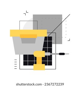 Repair. Tools and elements. Simple flat and line art illustration. Vector file.