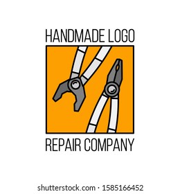 Repair and tools flat logo design for your design and web.