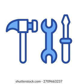 Ilustração do vetor azul do ícone de ferramentas de reparo