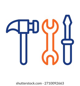 Ilustração do vetor de cor do ícone de ferramentas de reparo