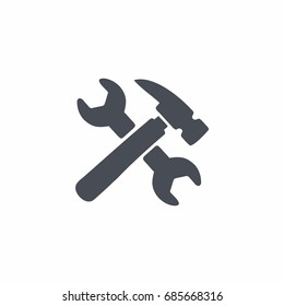 Repair Tools icon in flat style on white background vector illustration