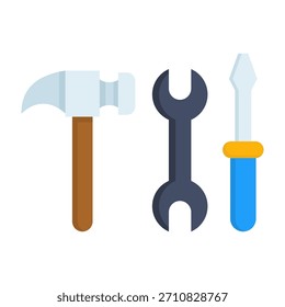 Ilustração de vetor plano do ícone de ferramentas de reparo
