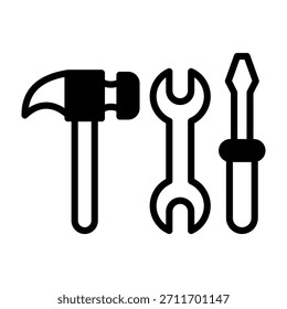 Ilustração de vetor misto do ícone de ferramentas de reparo