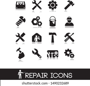 Repair tools icon on white background.