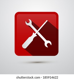Repair Tools Icon - Screwdriver and Spanner, Wrench