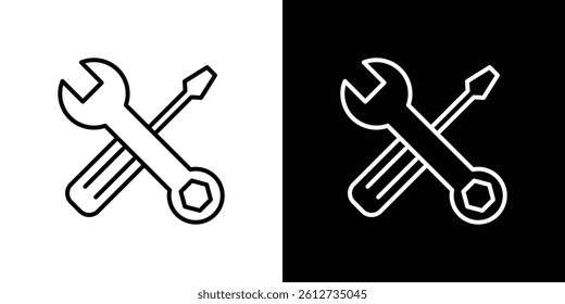 Repair tools icon set. Black illustration isolated for graphic and web design