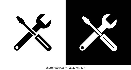 Repair tools icon set. flat icon collection. flat line silhouette set.