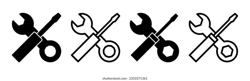Repair tools icon set illustration. tool sign and symbol. setting icon. Wrench and screwdriver. Service