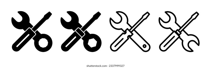 Repair tools icon set illustration. tool sign and symbol. setting icon. Wrench and screwdriver. Service