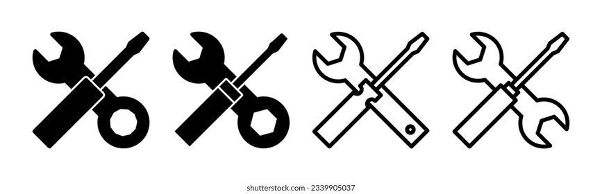 Repair tools icon set illustration. tool sign and symbol. setting icon. Wrench and screwdriver. Service