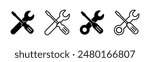 Repair tools icon set. tool icon vector. setting icon vector. Wrench and screwdriver. support, Service