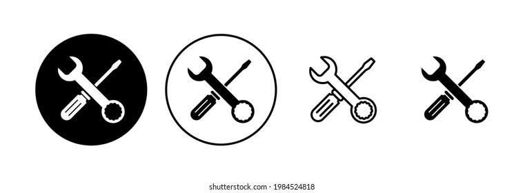 Repair tools icon set. tool icon vector. setting icon vector. Wrench and screwdriver. support, Service