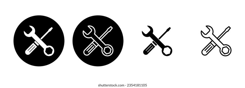 Repair tools icon set. tool icon vector. setting icon vector. Wrench and screwdriver. support, Service