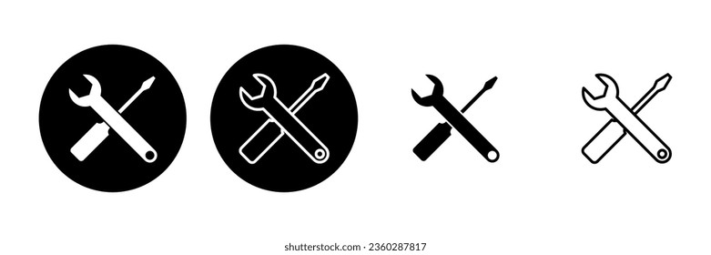 Repair tools icon set. tool icon vector. setting icon vector. Wrench and screwdriver. support, Service