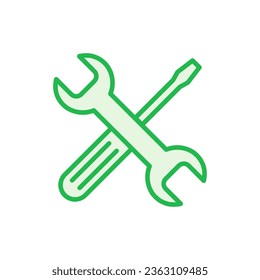 Repair tools icon set. tool icon vector. setting icon vector. Wrench and screwdriver. support, Service