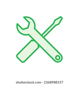 Repair tools icon set. tool icon vector. setting icon vector. Wrench and screwdriver. support, Service