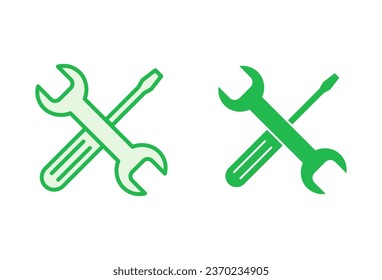 Repair tools icon set. tool icon vector. setting icon vector. Wrench and screwdriver. support, Service