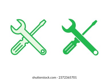 Repair tools icon set. tool icon vector. setting icon vector. Wrench and screwdriver. support, Service
