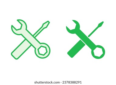 Repair tools icon set. tool icon vector. setting icon vector. Wrench and screwdriver. support, Service