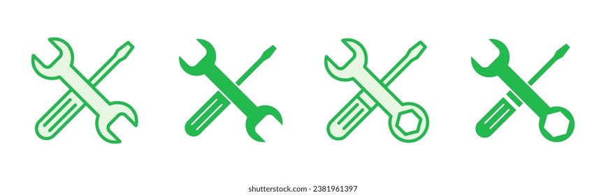 Repair tools icon set. tool icon vector. setting icon vector. Wrench and screwdriver. support, Service
