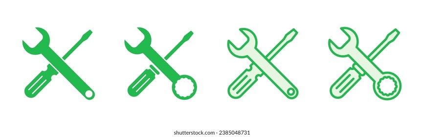 Repair tools icon set. tool icon vector. setting icon vector. Wrench and screwdriver. support, Service