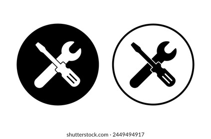 Repair tools icon set. tool icon vector. setting icon vector. Wrench and screwdriver. support, Service