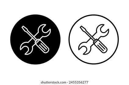 Repair tools icon set. tool icon vector. setting icon vector. Wrench and screwdriver. support, Service