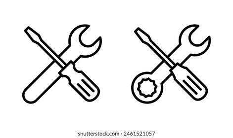 Repair tools icon set. tool icon vector. setting icon vector. Wrench and screwdriver. support, Service