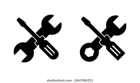 Repair tools icon set. tool icon vector. setting icon vector. Wrench and screwdriver. support, Service