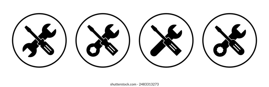 Repair tools icon set. tool icon vector. setting icon vector. Wrench and screwdriver. support, Service