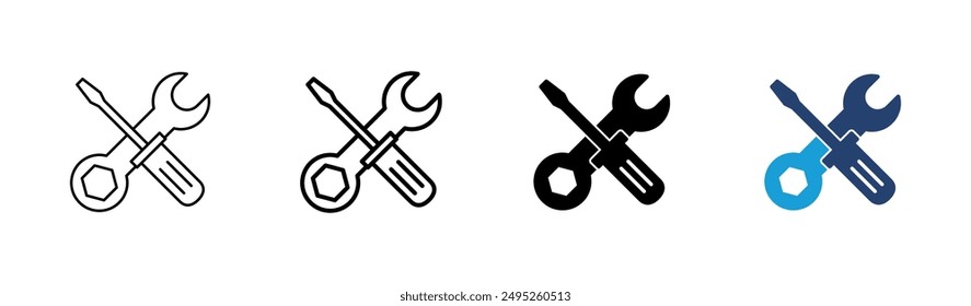 Repair tools icon set. tool icon vector. setting icon vector. Wrench and screwdriver. support, Service