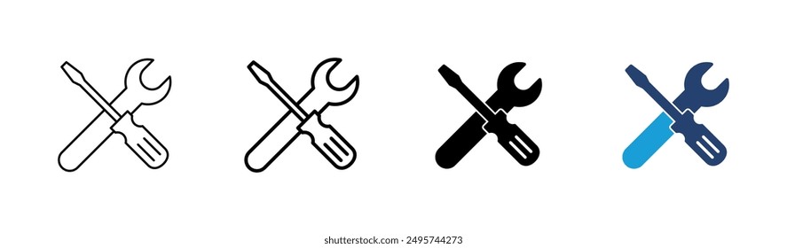 Repair tools icon set. tool icon vector. setting icon vector. Wrench and screwdriver. support, Service