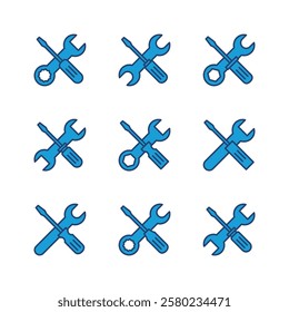 Repair tools icon set. tool icon vector. setting icon vector. Wrench and screwdriver. support, Service