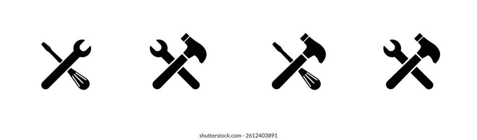 Repair tools icon set. tool icon vector. setting icon vector. Wrench and screwdriver. support, Service. Repair tools icon set.