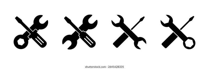 Repair tools icon set. tool icon vector. setting icon vector. Wrench and screwdriver. support, Service
