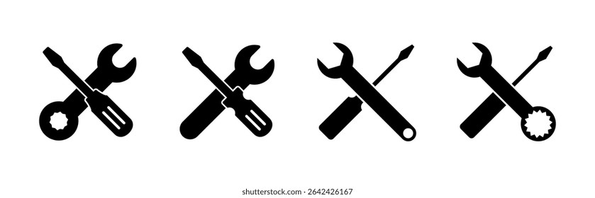 Repair tools icon set. tool icon vector. setting icon vector. Wrench and screwdriver. support, Service
