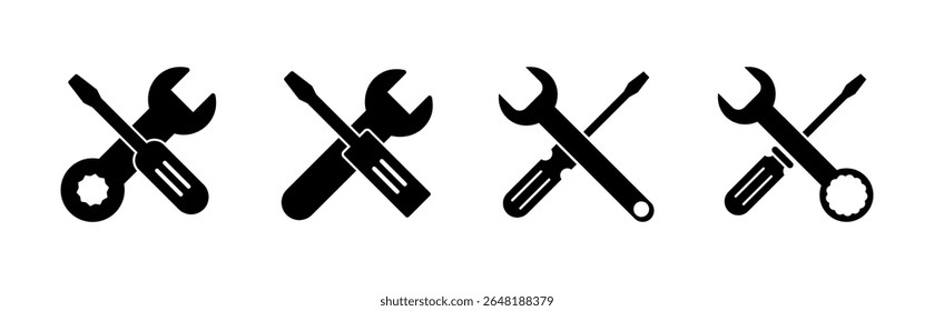 Repair tools icon set. tool icon vector. setting icon vector. Wrench and screwdriver. support, Service