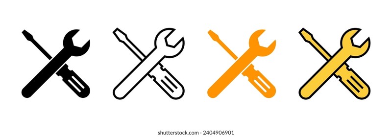 Repair tools icon set vector. tool sign and symbol. setting icon. Wrench and screwdriver. Service