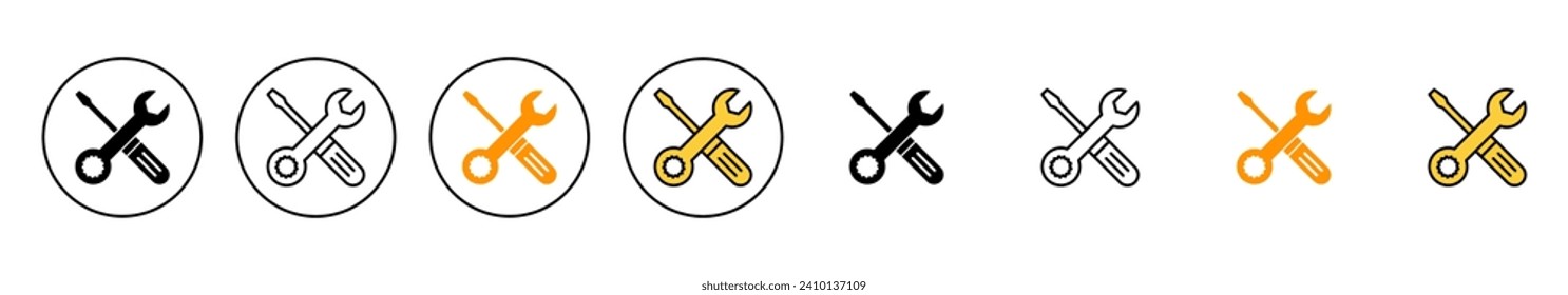 Repair tools icon set vector. tool sign and symbol. setting icon. Wrench and screwdriver. Service