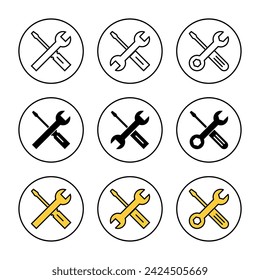 Repair tools icon set vector. tool sign and symbol. setting icon. Wrench and screwdriver. Service