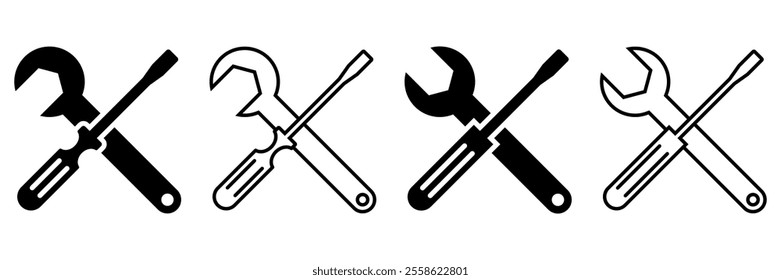 Repair tools icon set. Vector illustration.