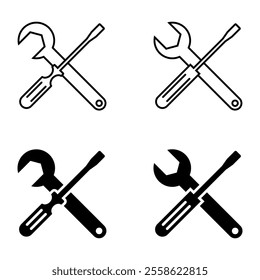 Repair tools icon set. Vector illustration.